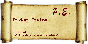 Pikker Ervina névjegykártya